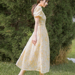 Vestido de verano romántico de princesa vintage con bordado Leeta