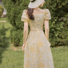 Vestido de verano romántico de princesa vintage con bordado Leeta