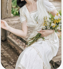 Lilly of The Valley Embroidered CottagecoreDress