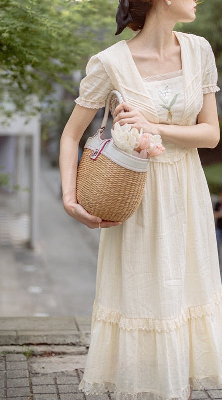 Lilly of The Valley Embroidered CottagecoreDress