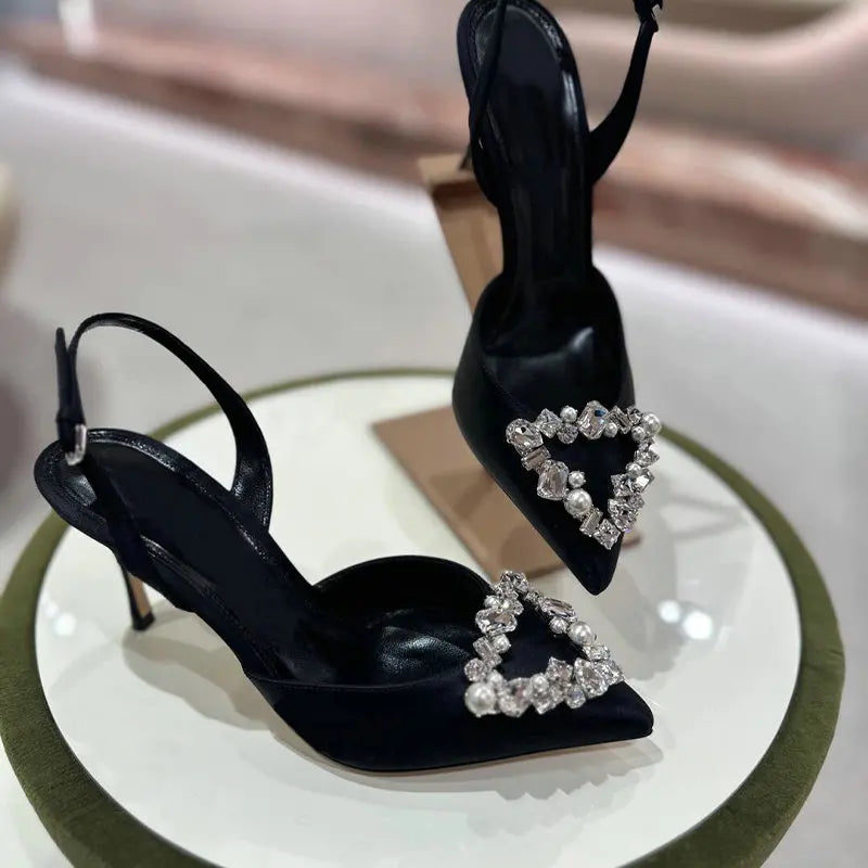 Love Rhinestone Pointy Stiletto Heel