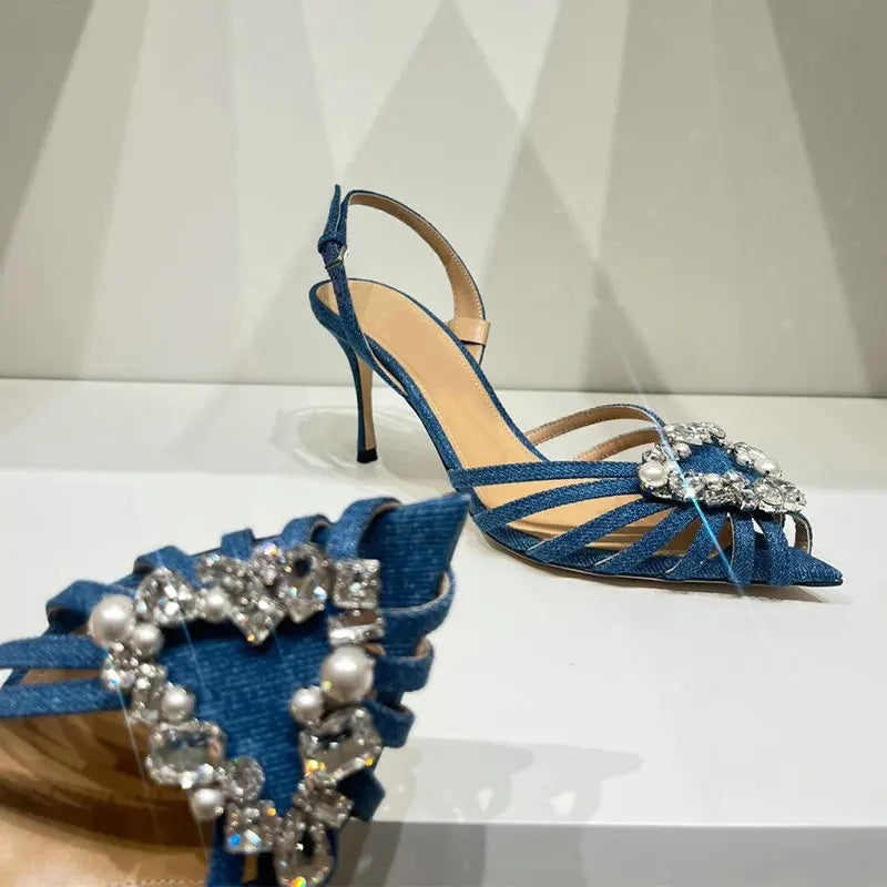 Love Rhinestone Pointy Stiletto Heel