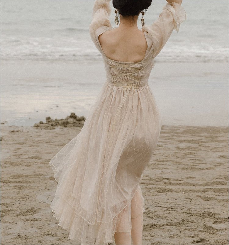 Vestido de hada de encaje estilo vintage princesa romántica Royalcore de Luna Gold