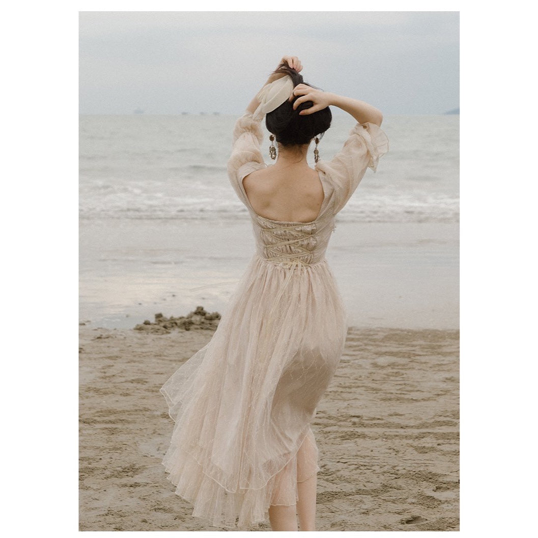 Vestido de hada de encaje estilo vintage princesa romántica Royalcore de Luna Gold