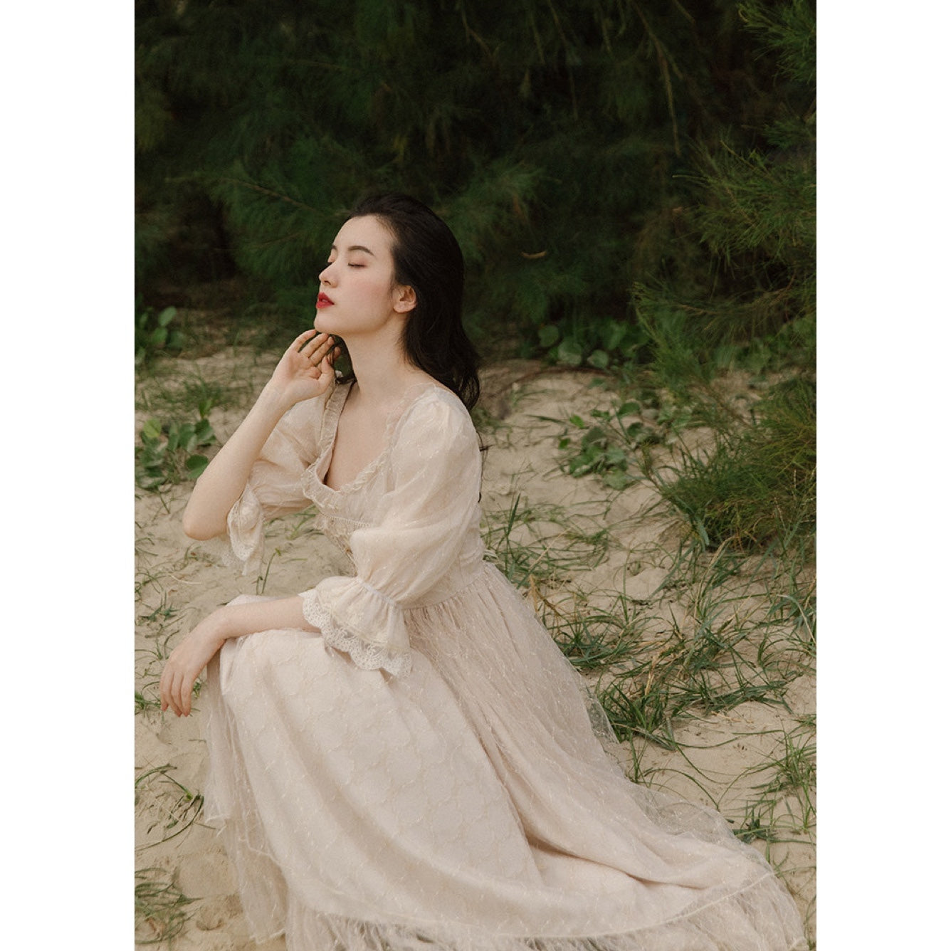 Vestido de hada de encaje estilo vintage princesa romántica Royalcore de Luna Gold