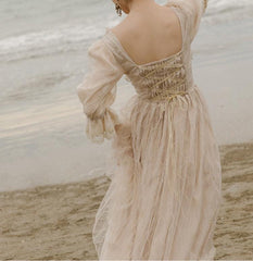 Vestido de hada de encaje estilo vintage princesa romántica Royalcore de Luna Gold