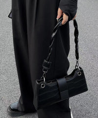 Modern Black Faux Leather Satchel Bags