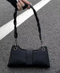 Modern Black Faux Leather Satchel Bags