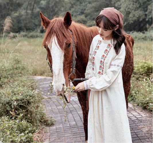 Mountain Traveller Mori Girl Vintage-style Cottagecore Dress