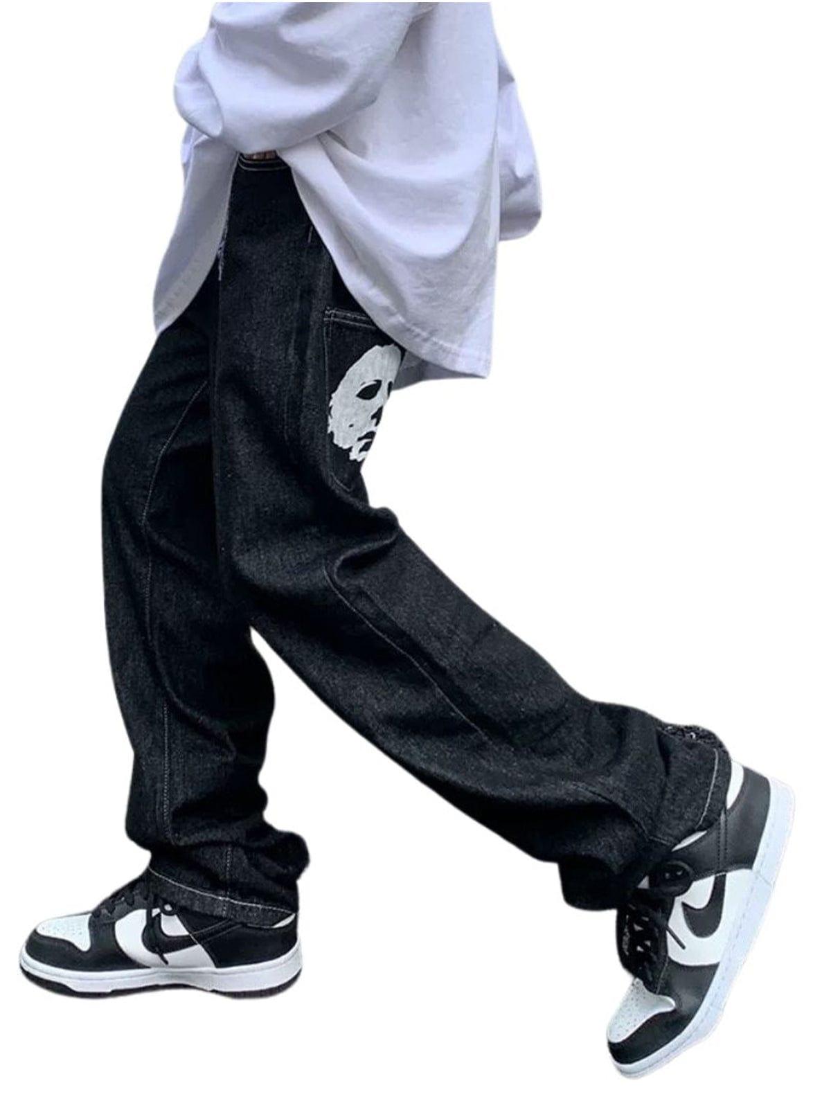 Bat Face Print Jeans