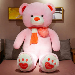New 1PC 80CM/100CM 4 Colors Teddy Bear With Scarf Stuffed Animals LOVE Plush Toys Teddy Bear Doll Lovers Birthday Baby Girl Gift