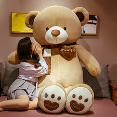 New 1PC 80CM/100CM 4 Colors Teddy Bear With Scarf Stuffed Animals LOVE Plush Toys Teddy Bear Doll Lovers Birthday Baby Girl Gift