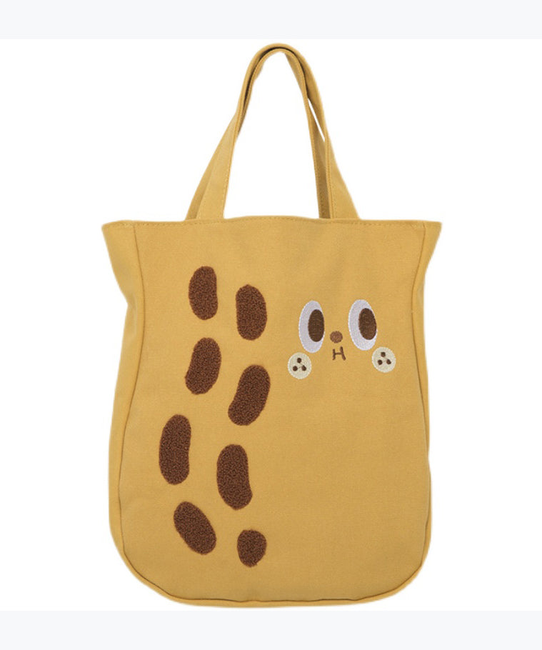 Cartoon Embroidered Drawstring Canvas Large Capacity Shoulder Bag SX1029