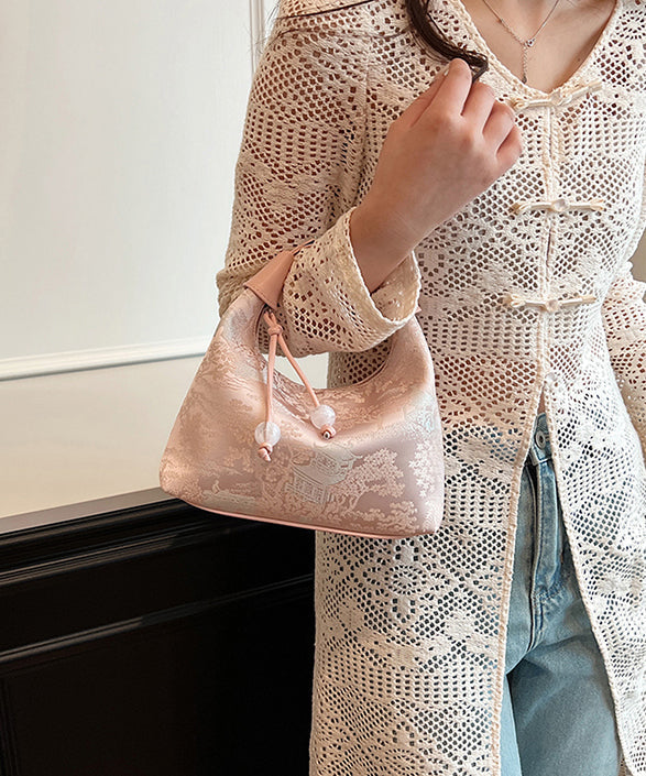 Chinese Style Beige Embroidered Crossbody Bag II038