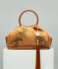 Chinese Style Jade And Bamboo Design Women Handbag