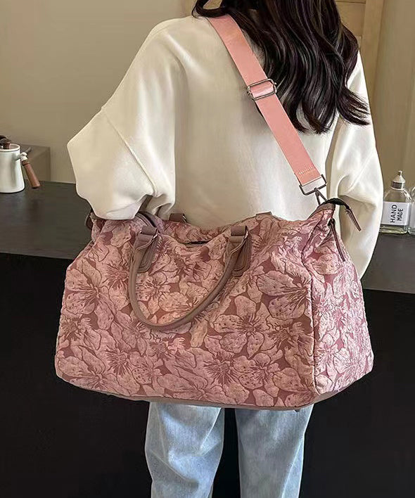 Chinese Style Pink Embroidered Large Capacity Crossbody Bag II037