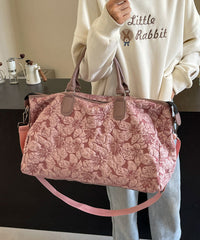 Chinese Style Pink Embroidered Large Capacity Crossbody Bag II037