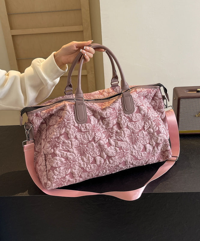 Chinese Style Pink Embroidered Large Capacity Crossbody Bag II037