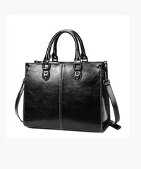 Coffee Versatile European And American Cowhide Handbag
