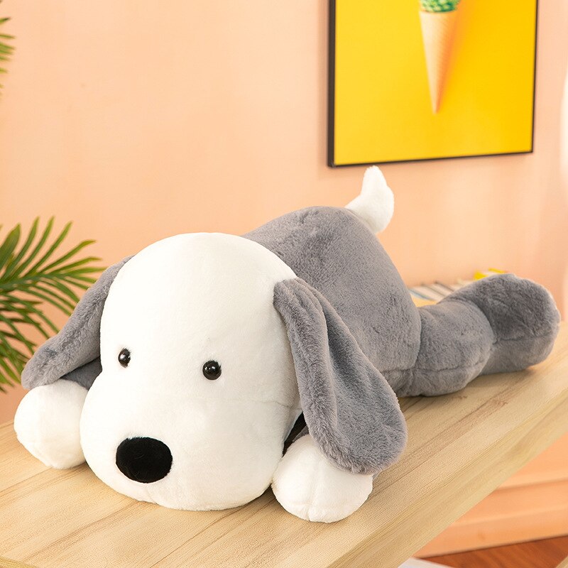 Neues riesiges Hundeplüschtier, großer schlafender Hund, ausgestopfter Welpe, Puppe, weiches Tierspielzeug, Cartoon-Kissen, Baby-Rückenkissen, Mädchen, Geburtstagsgeschenk 
