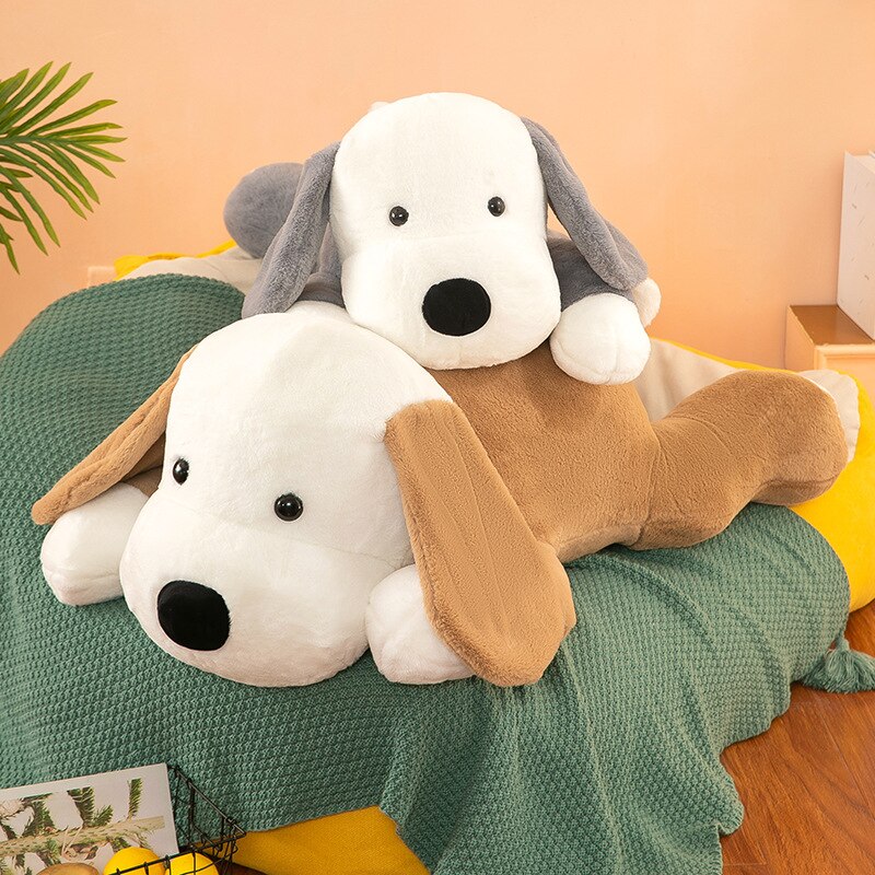 Neues riesiges Hundeplüschtier, großer schlafender Hund, ausgestopfter Welpe, Puppe, weiches Tierspielzeug, Cartoon-Kissen, Baby-Rückenkissen, Mädchen, Geburtstagsgeschenk 