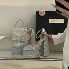 High-heeled Square-toe Sandals