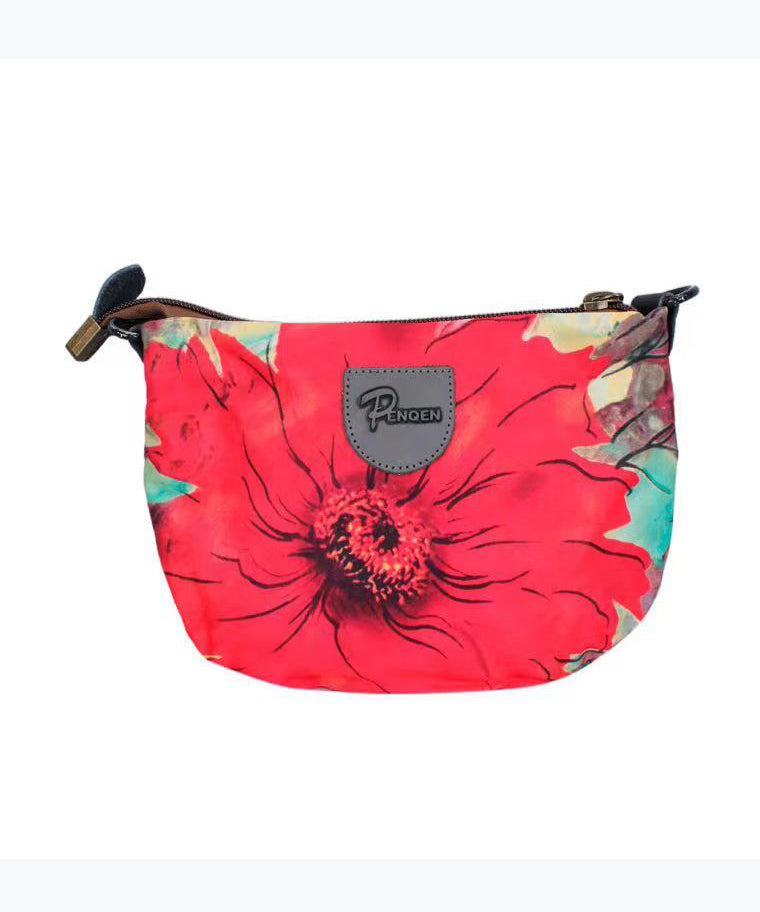 Retro Red Print Versatile CrossBody Bag