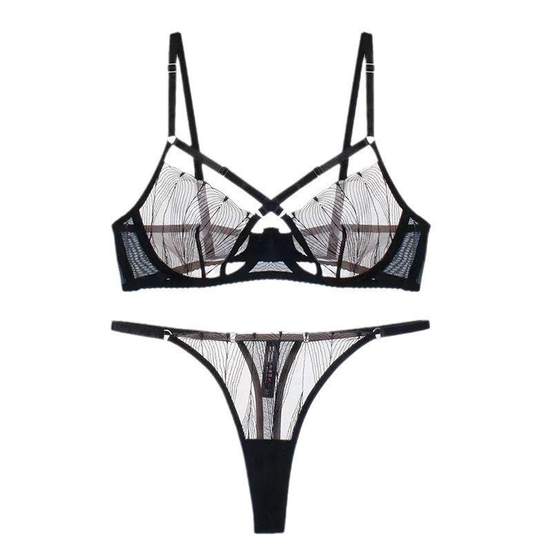 Cross-laced Lace lingerie Set