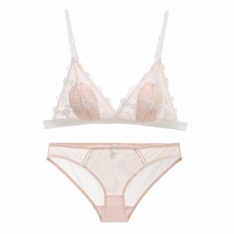 Sexy Triangle Padded Bralette Brief Lingerie Set