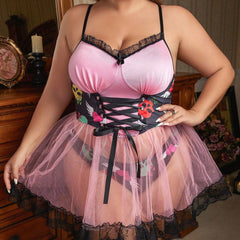 Plus Size Romantic Sunset Chemises Set