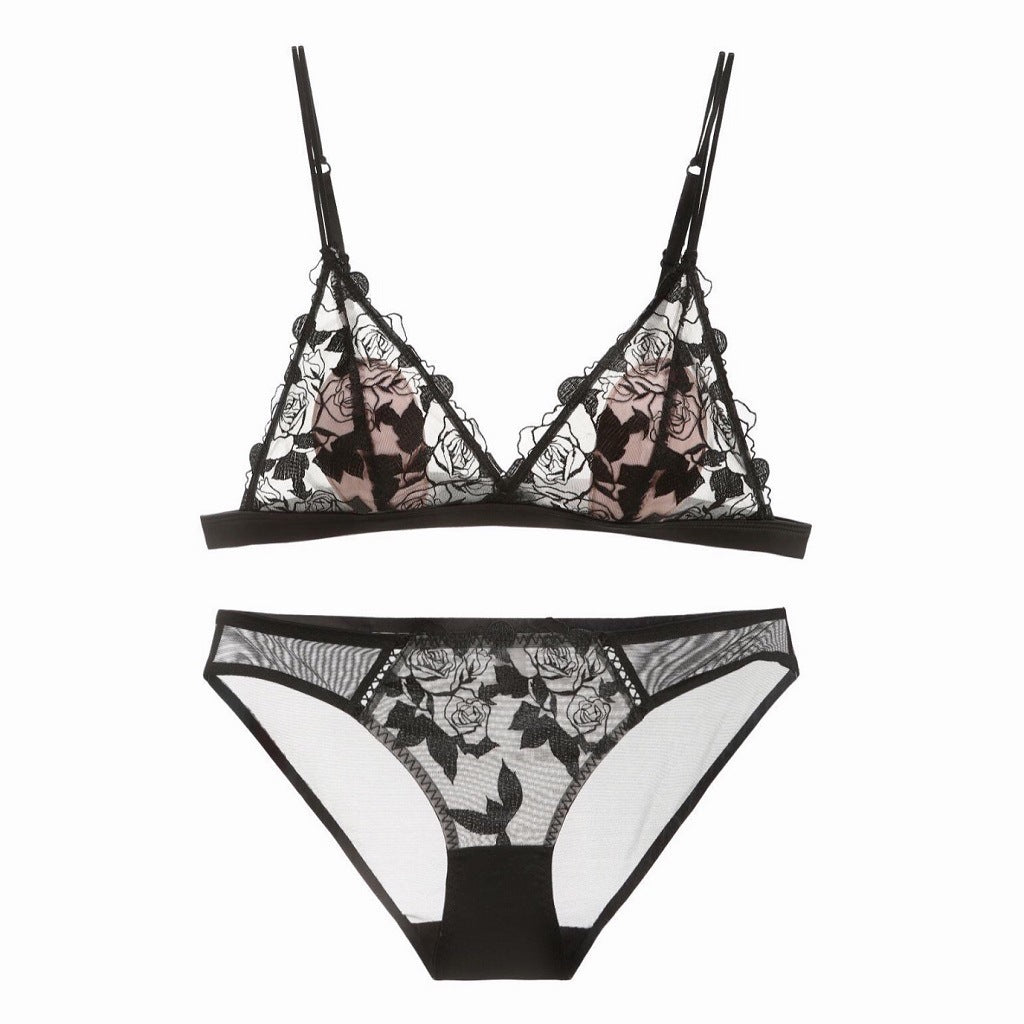 No Rim Triangle Cup Thin Cotton Bralette Set