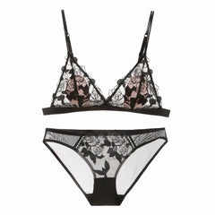 No Rim Triangle Cup Thin Cotton Bralette Set