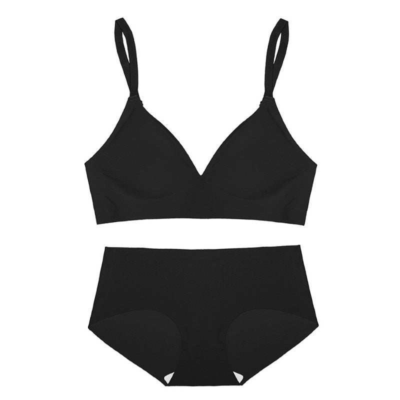 Solid Wireless Seamless Lingerie Set