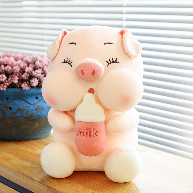 Baby bottle pig cute large pig doll plush toy Valentine's Day gift