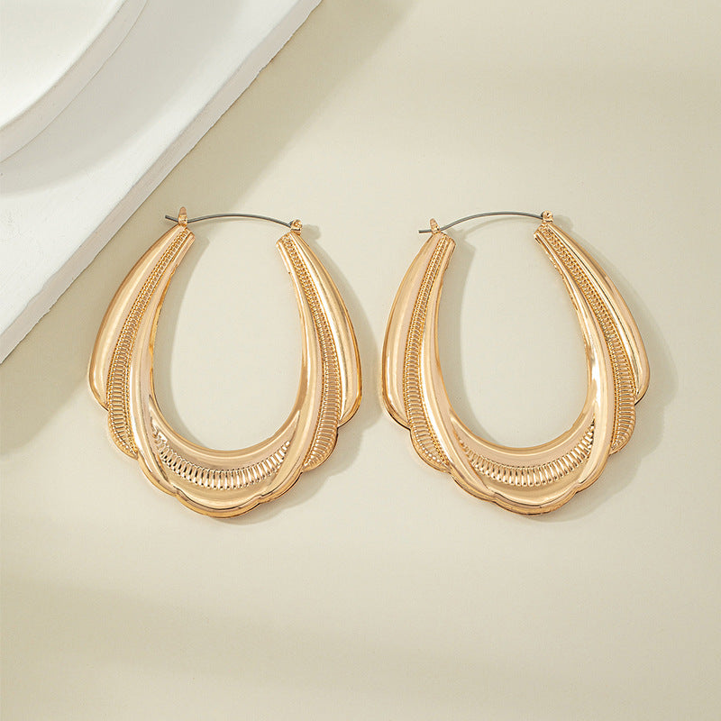 Geometric Oval Earrings