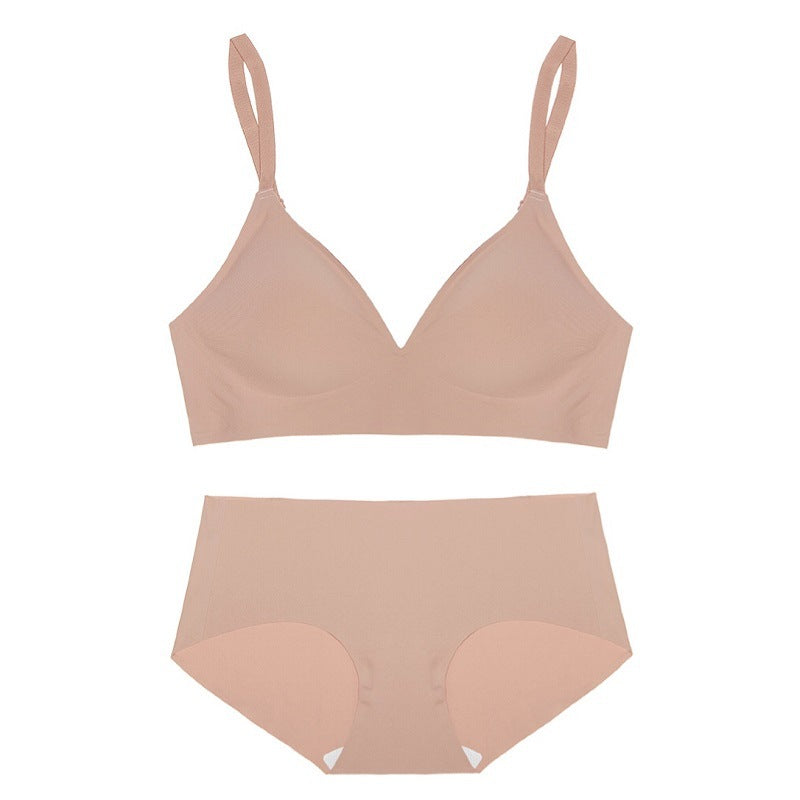 Solid Wireless Seamless Lingerie Set