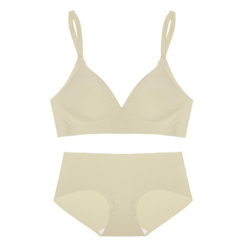 Solid Wireless Seamless Lingerie Set