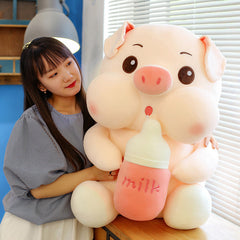 Baby bottle pig cute large pig doll plush toy Valentine's Day gift