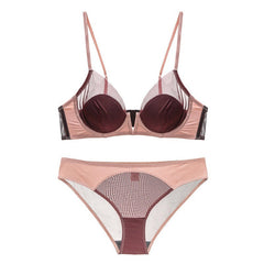 Sexy Deep V Underwire & brief Lingerie Set