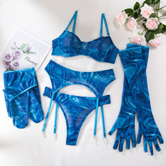 Sexy Lingerie Push Up Five Piece Set