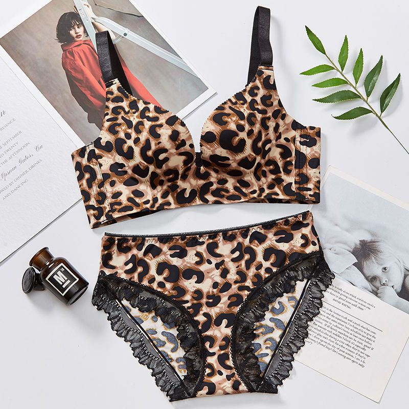 Push-up Leopard Print Push-up Bra Set