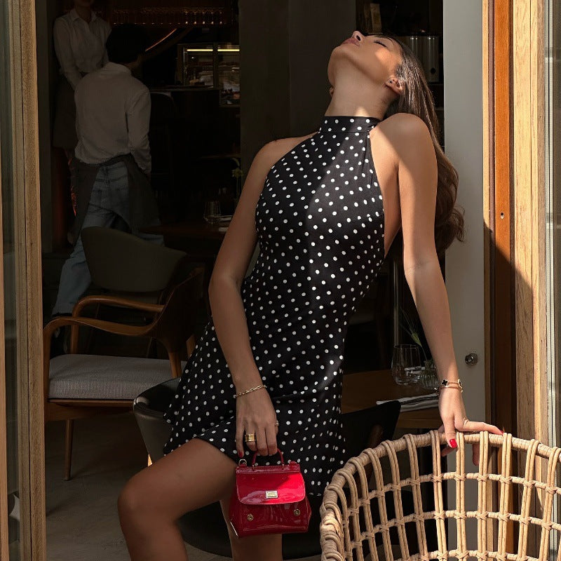 Halter Neck Polka Dot Mini Dress