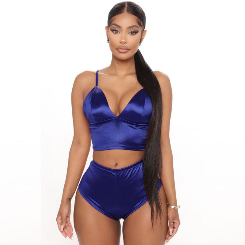 Faux Silk Sexy Slim Fit Cami Sets