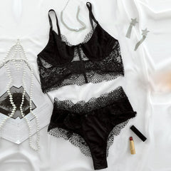 Lace Inner Tie Bralette Set