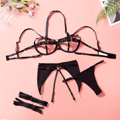 Open Brust Strappy Bandage Sexy Lingerie Set