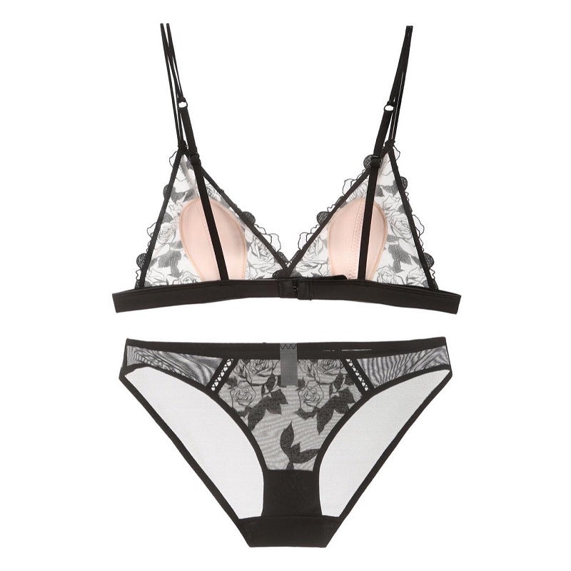 Sexy Triangle Padded Bralette Brief Lingerie Set