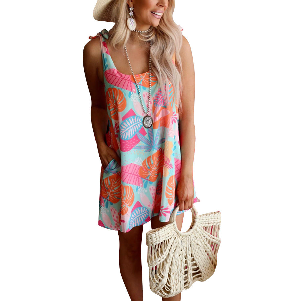 Printed Suspender Loose Casual Plus Size Cami Set