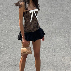 One-Shoulder Bow-Knot Tube Top Dress