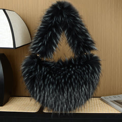 Solid Color Plush Shoulder Bag