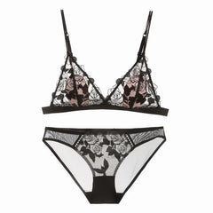 Sexy Triangle Padded Bralette Brief Lingerie Set